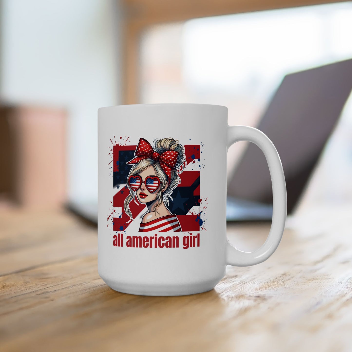 #250 All American Girl Patriotic Ceramic Mug - 11oz & 15oz