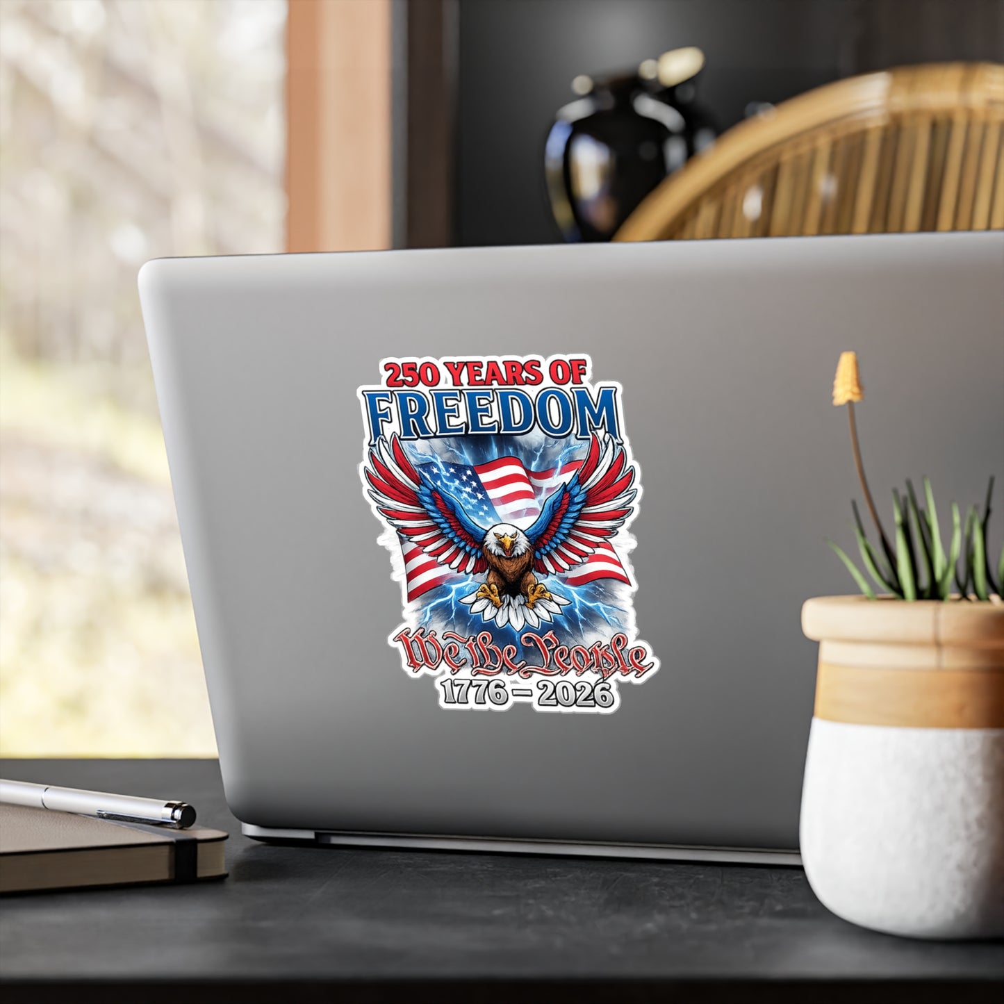 #250 250 Years of Freedom 1776–2026 Eagle Kiss-Cut Sticker — Patriotic Decal