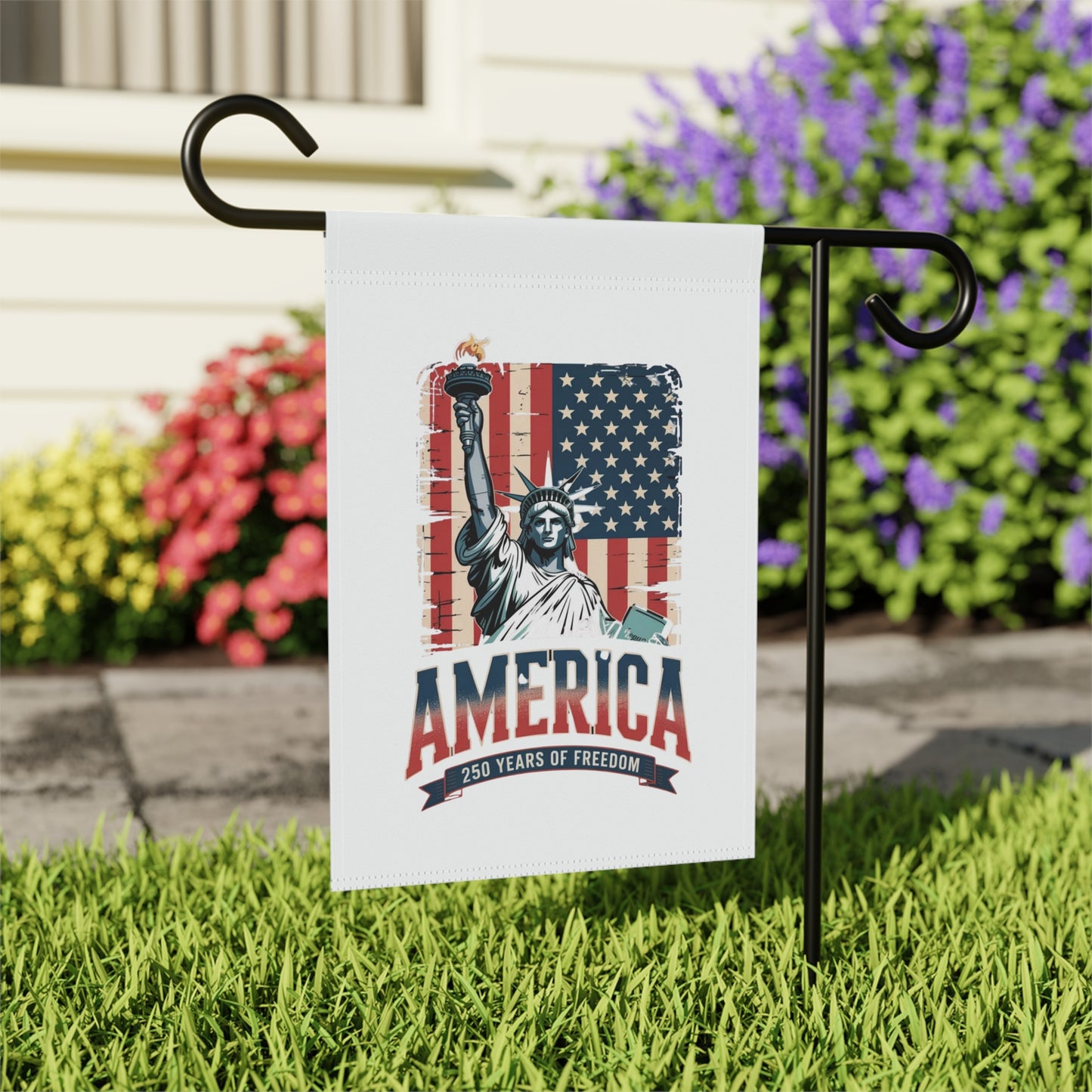 #250 Statue of Liberty American Flag 'America' Patriotic Independence Day Garden Flag — House Banner