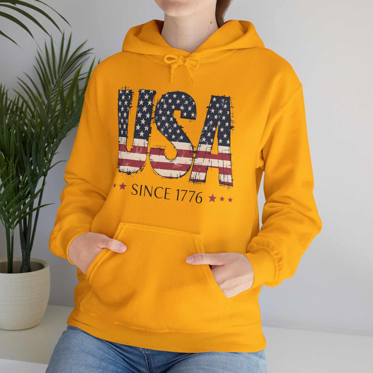 #250 USA Flag "USA Since 1776" Patriotic Hoodie
