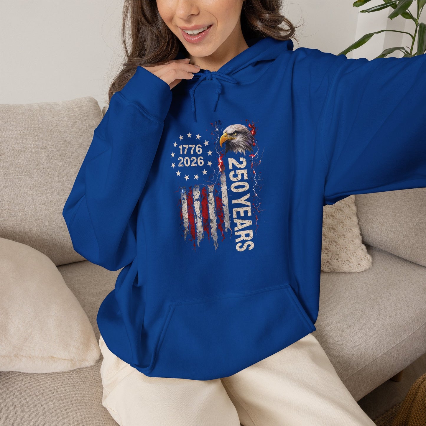 #250 1776-2026 250 Years USA Bicentennial Eagle Hoodie