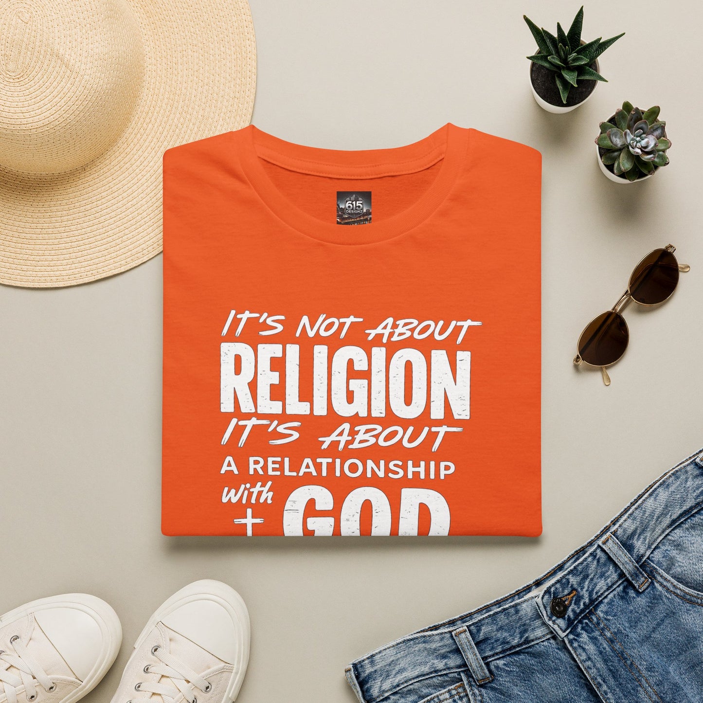 It's Not About Religion, It's About a Relationship with God - Christian Message T-Shirt