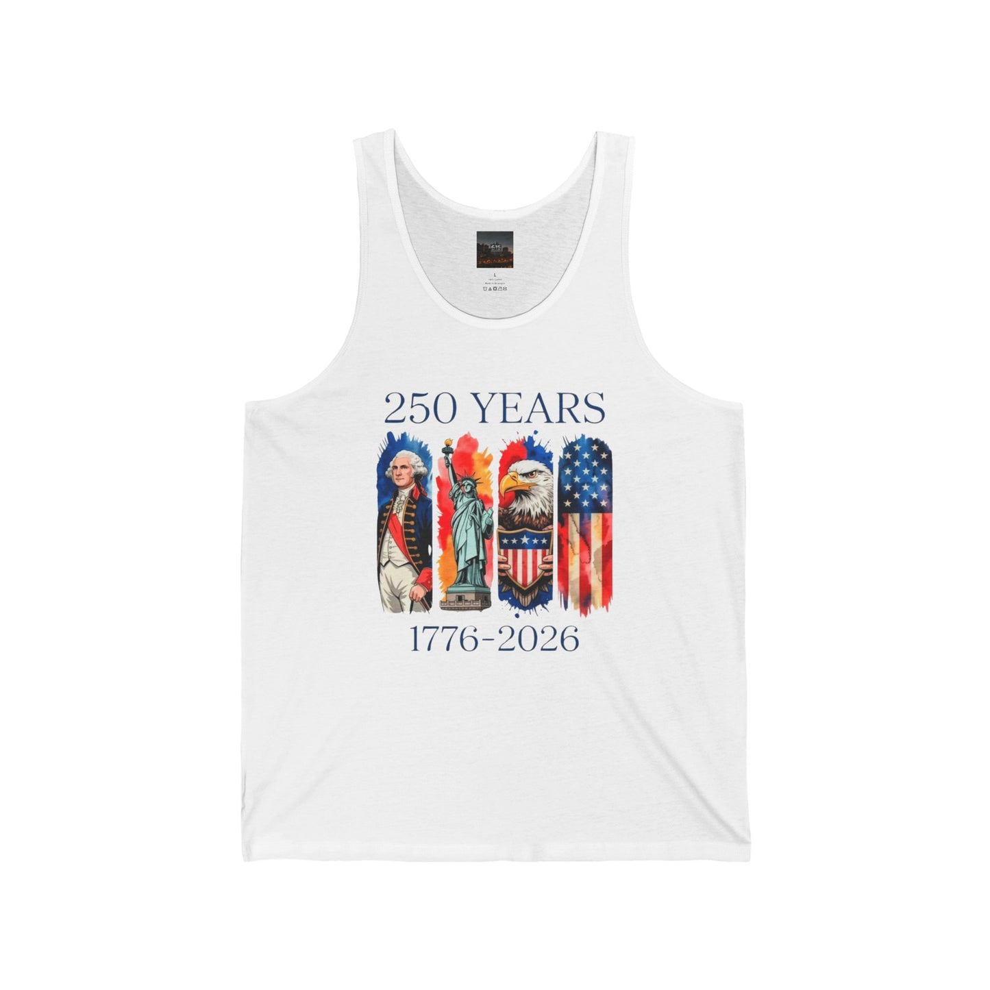 #250 250 Years American History Celebration 1776–2026 Patriotic Jersey Tank Top