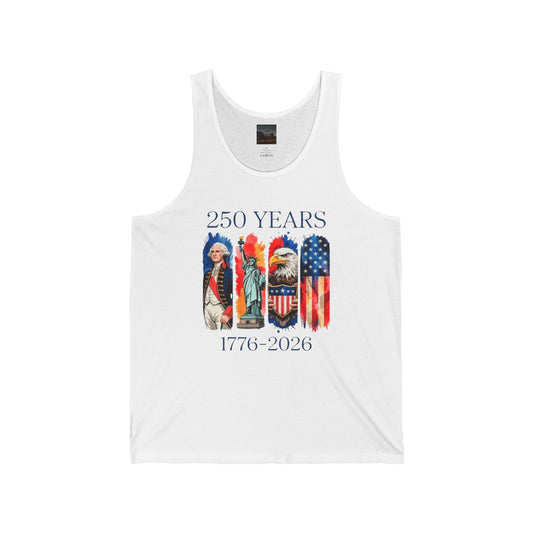 #250 250 Years American History Celebration 1776–2026 Patriotic Jersey Tank Top