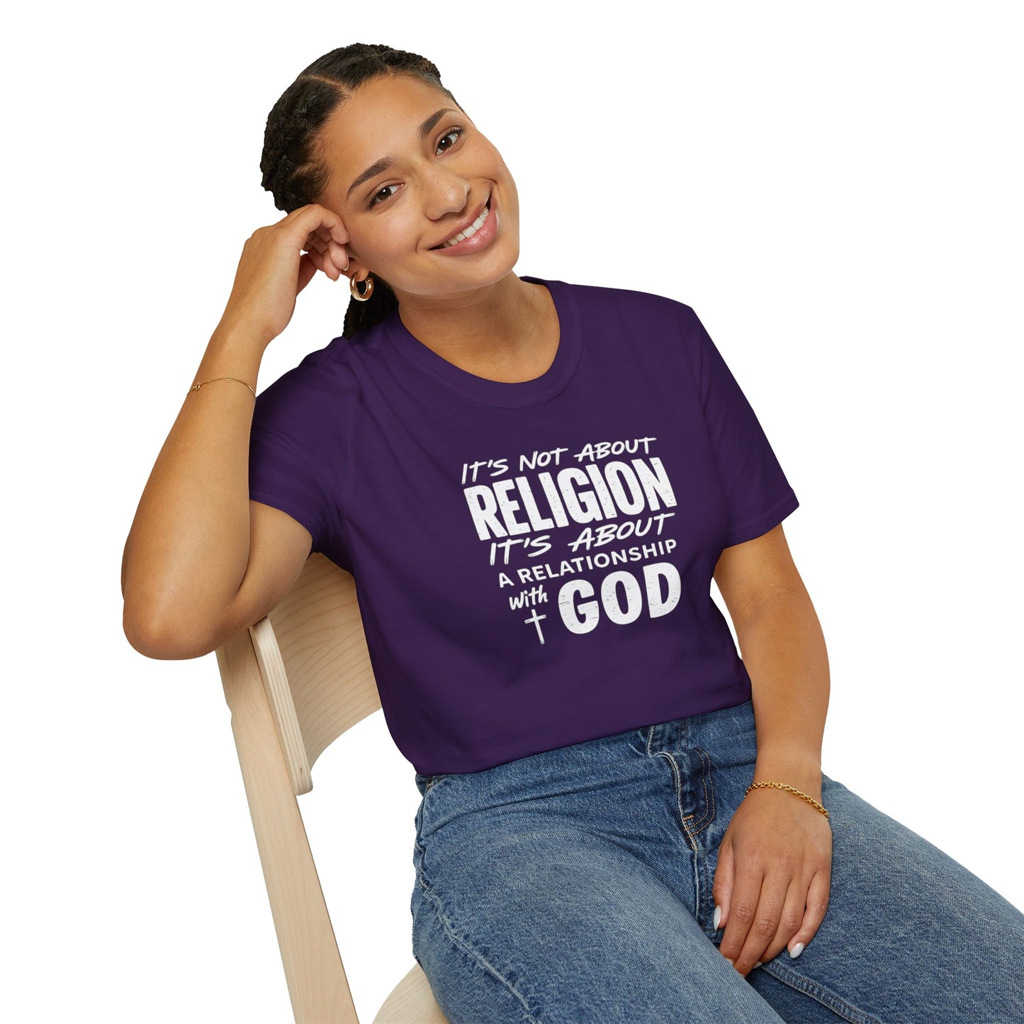 It's Not About Religion, It's About a Relationship with God - Christian Message T-Shirt
