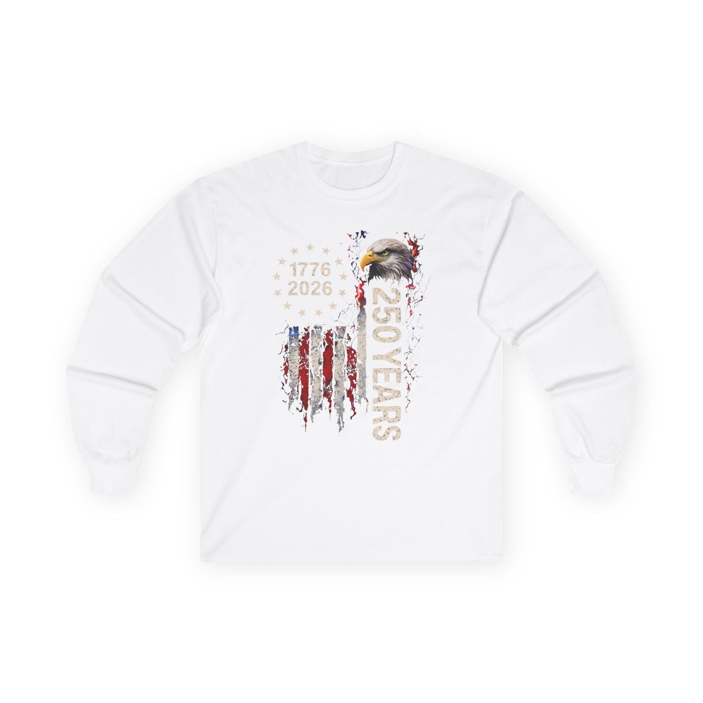 #250 1776-2026 250 Years USA Bicentennial Eagle Long Sleeve Tee