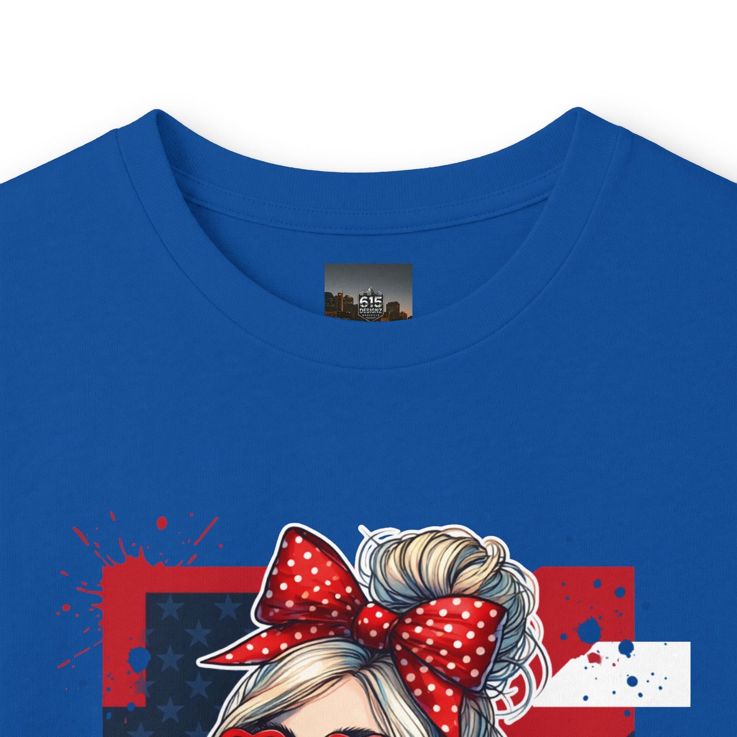 #250 All American Girl Patriotic Long Sleeve Tee