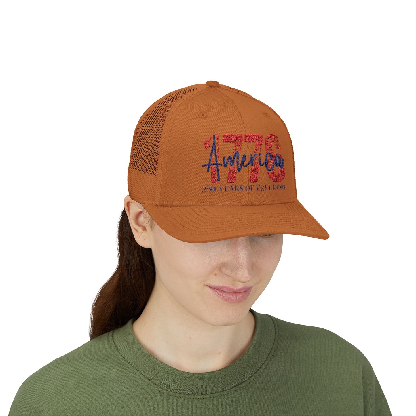 #250 1776 America: 250 Years of Freedom' Patriotic Independence Day Snapback Trucker Cap