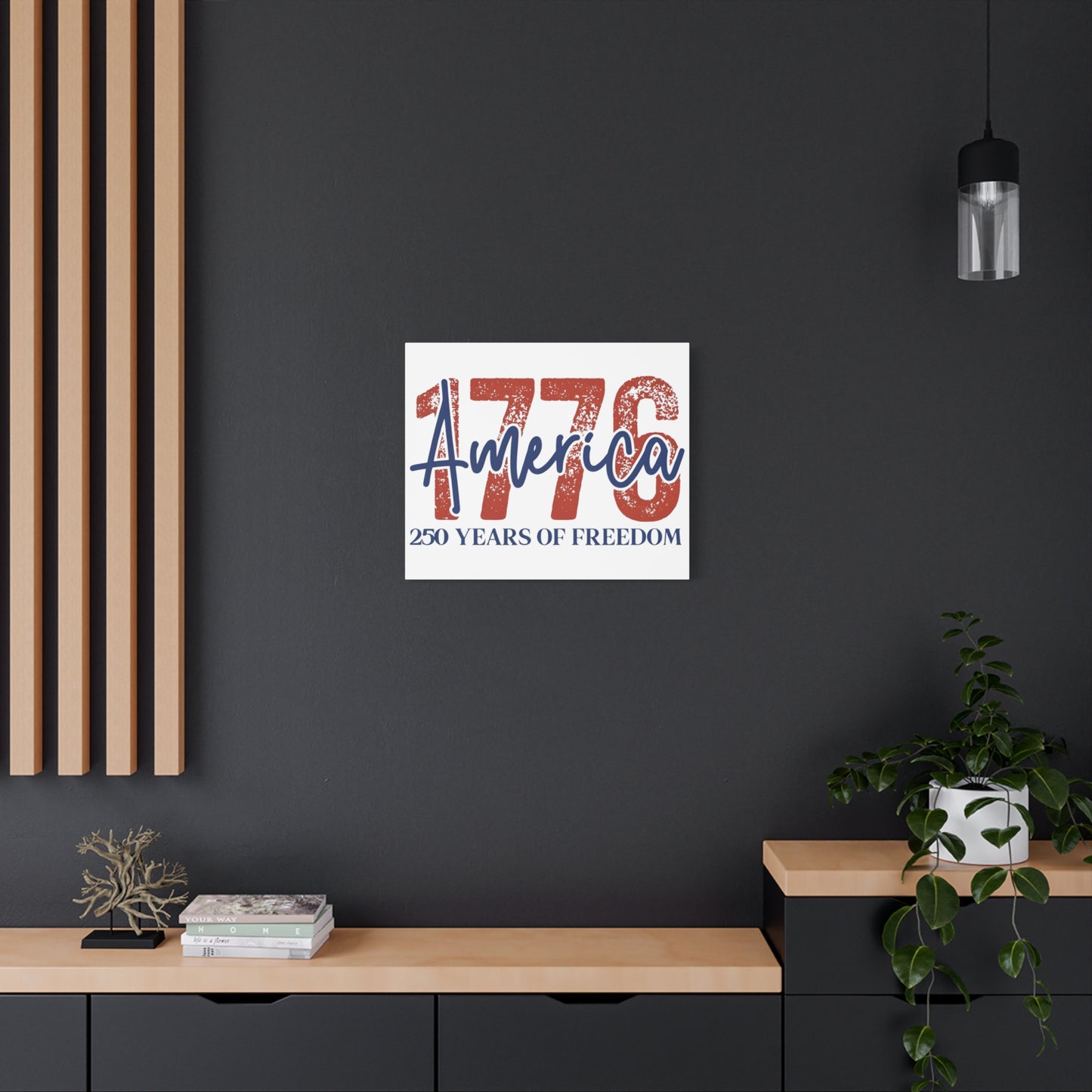 #250 1776 America: 250 Years of Freedom' Patriotic Independence Day Matte Canvas Wall Art