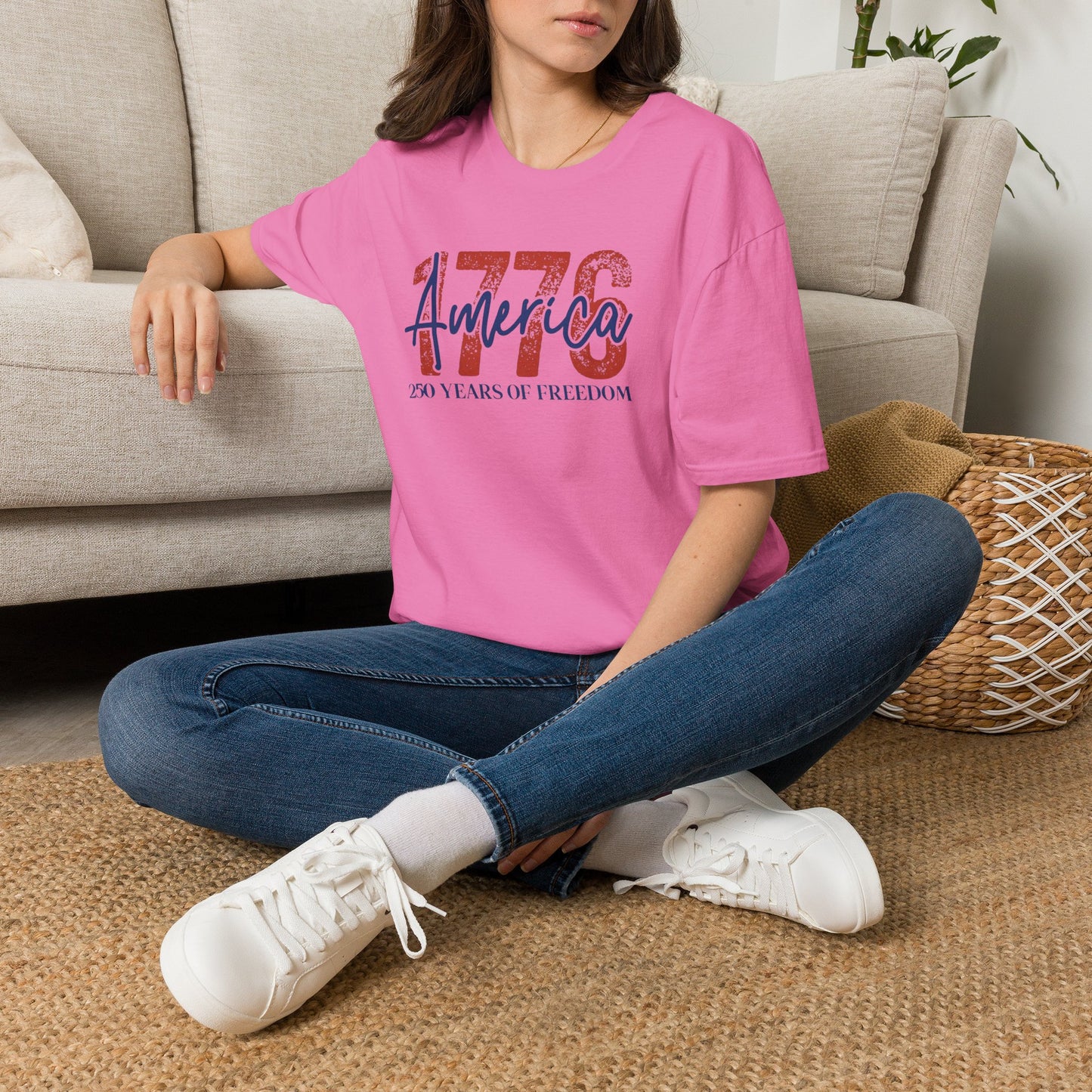 #250 1776 America: 250 Years of Freedom' Patriotic Independence Day Soft-Style Tee