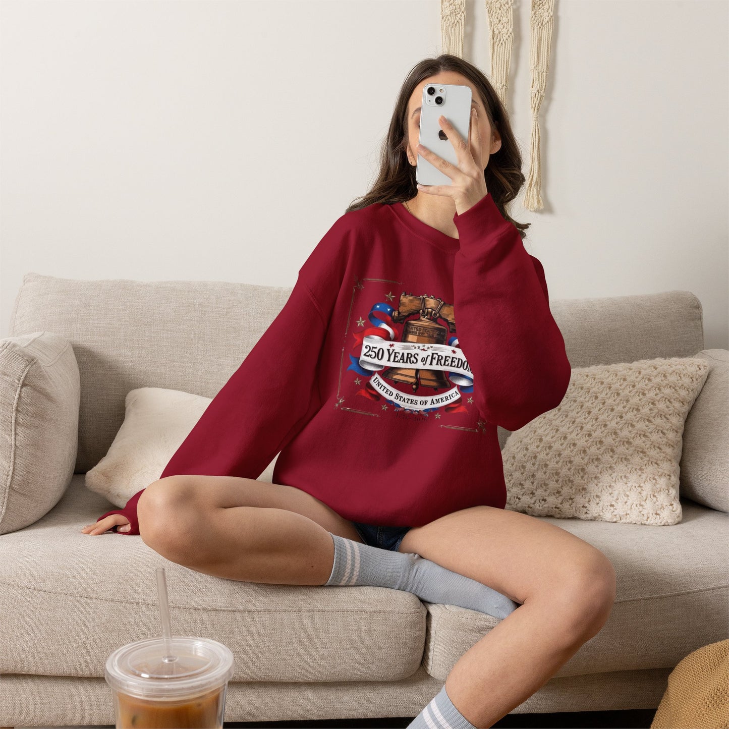 #250 250 Years of Freedom Liberty Bell Crewneck Sweatshirt
