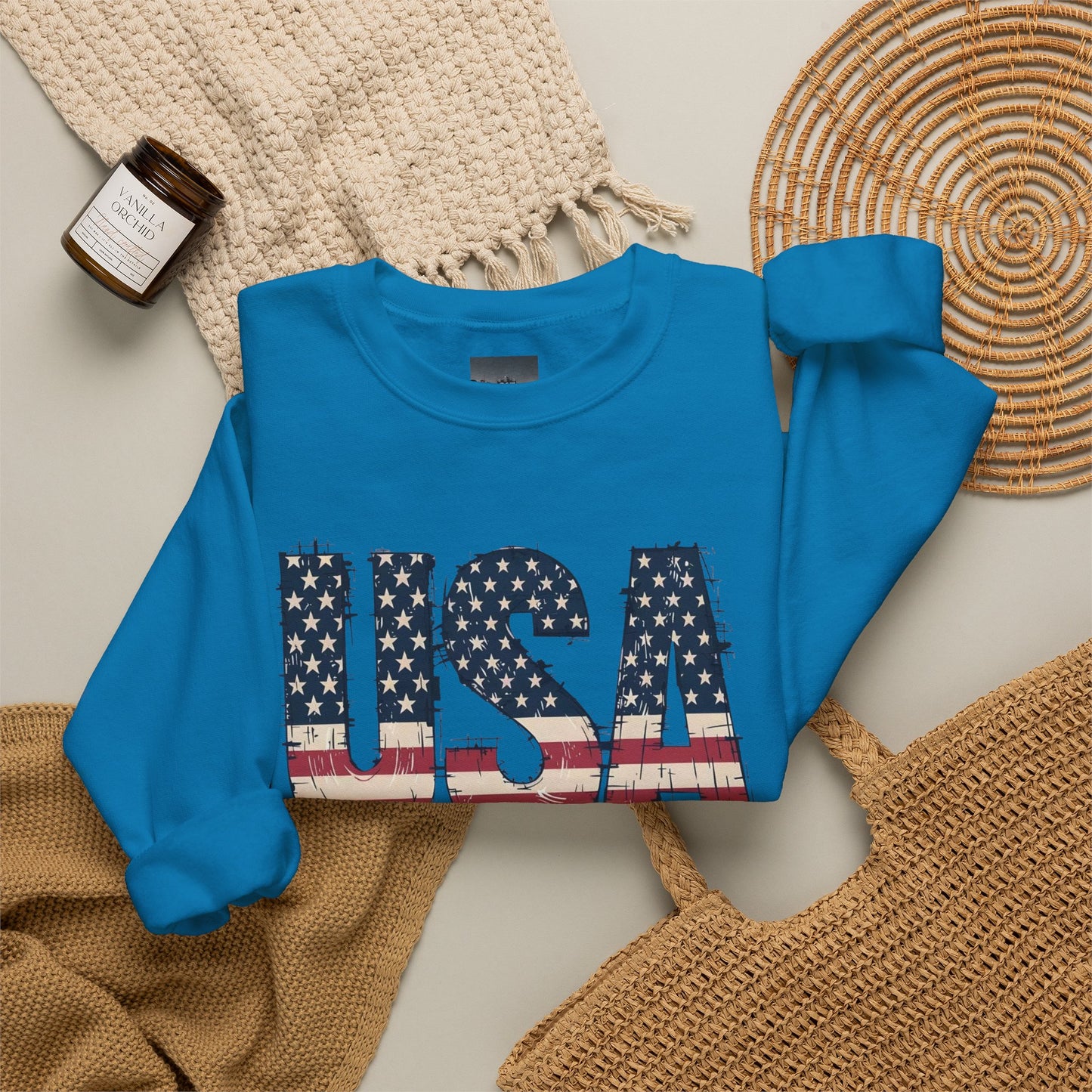 #250 USA Flag "USA Since 1776" Patriotic Crewneck Sweatshirt