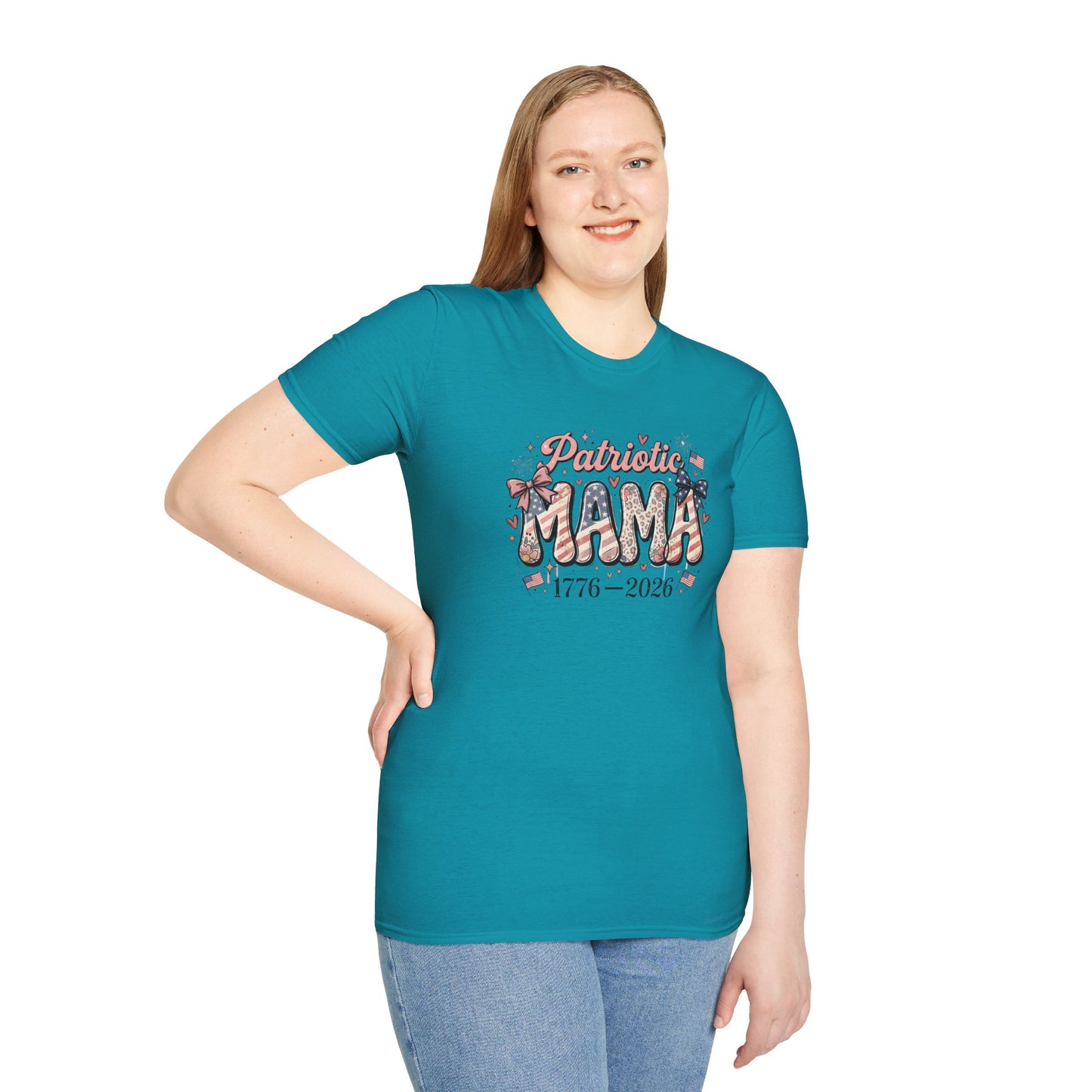 #250 Patriotic Mama 1776–2026 American Flag T-Shirt