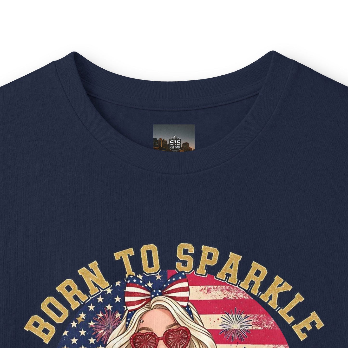 #250 "Born to Sparkle Since 1776" Patriotic Long Sleeve Tee