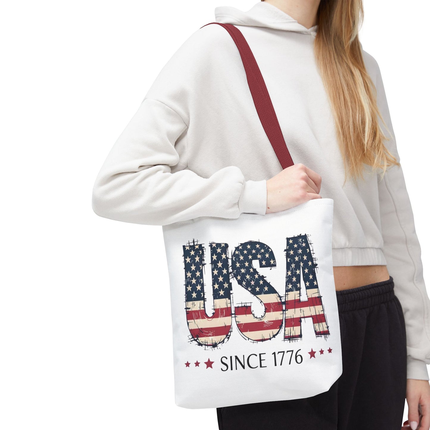 #250 USA Flag "USA Since 1776" Patriotic Tote Bag