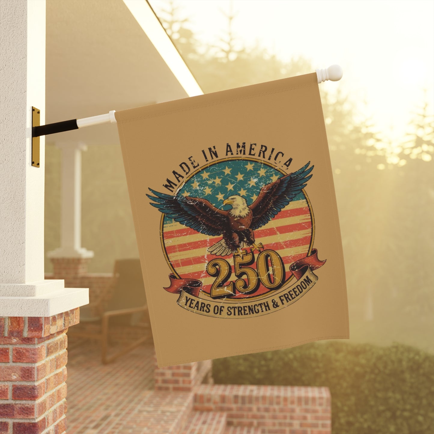 #250 Made in America Eagle 250th Anniversary Patriotic Garden Flag — House Banner
