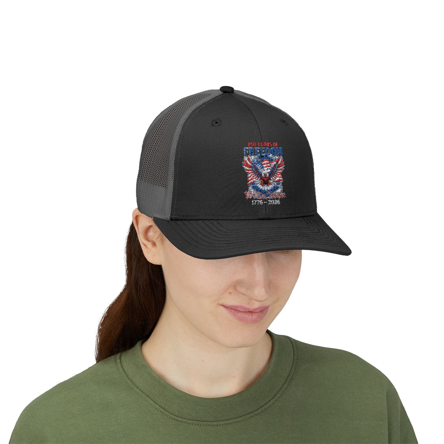 #250 250 Years of Freedom 1776–2026 Eagle Snapback Trucker Cap