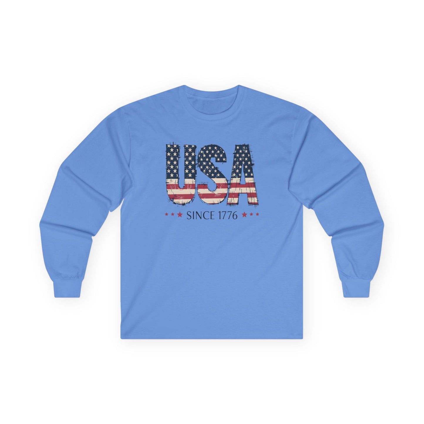 #250 USA Flag "USA Since 1776" Patriotic Long Sleeve Tee