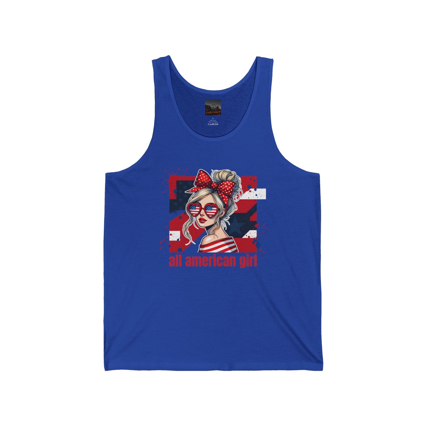 #250 All American Girl Patriotic Tank Top