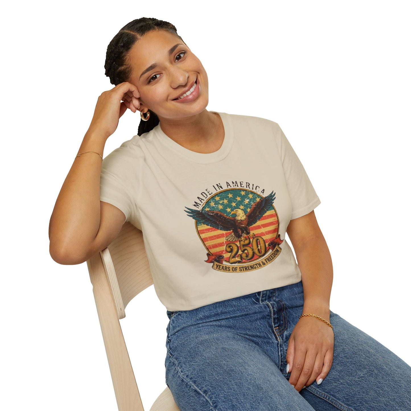 #250 Made in America Eagle 250th Anniversary Patriotic T-Shirt