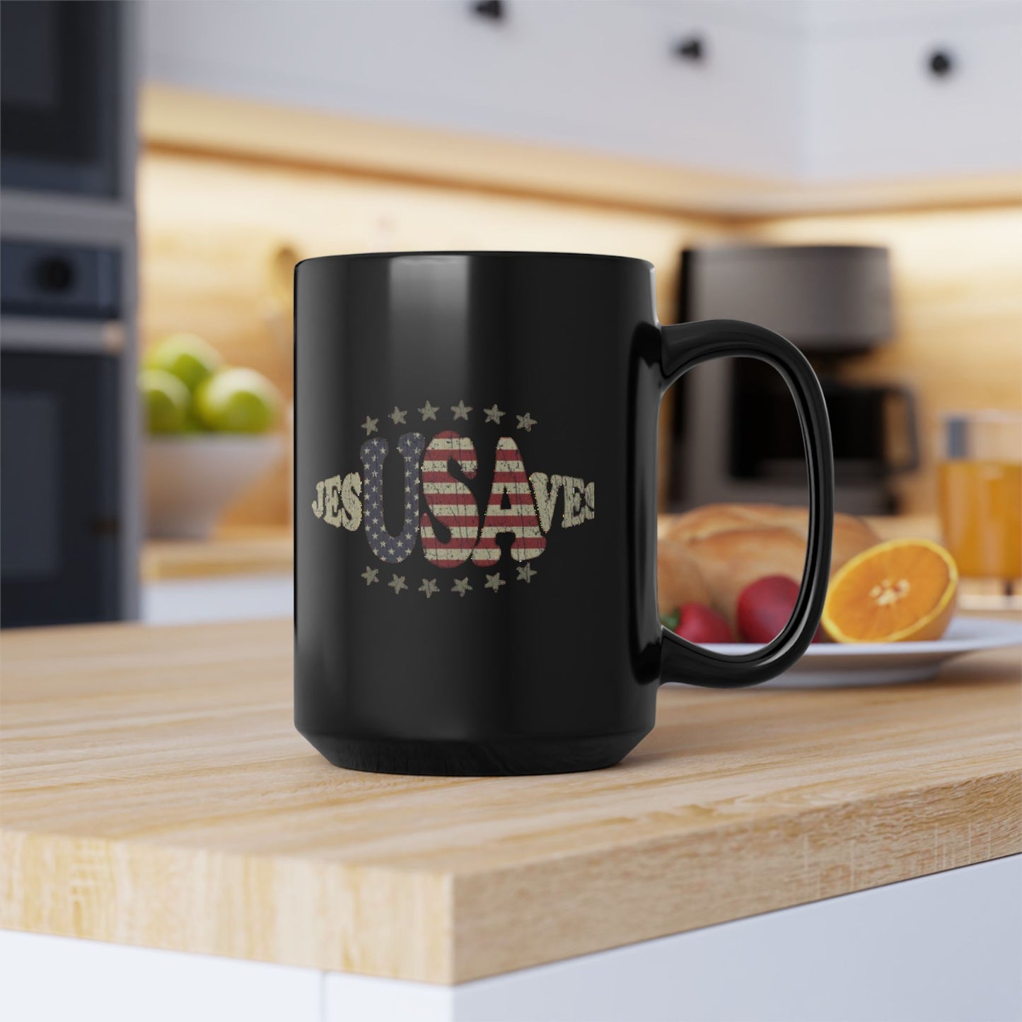 JesUSAves Patriotic Mug — Patriotic American Flag Christian Faith Christian 15oz