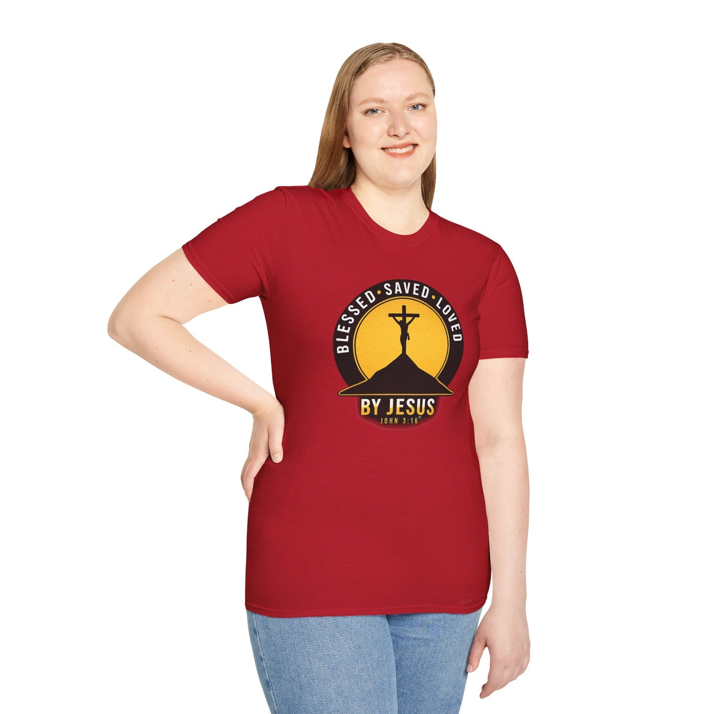 Blessed • Saved • Loved by Jesus T-Shirt — Christian Faith Tee