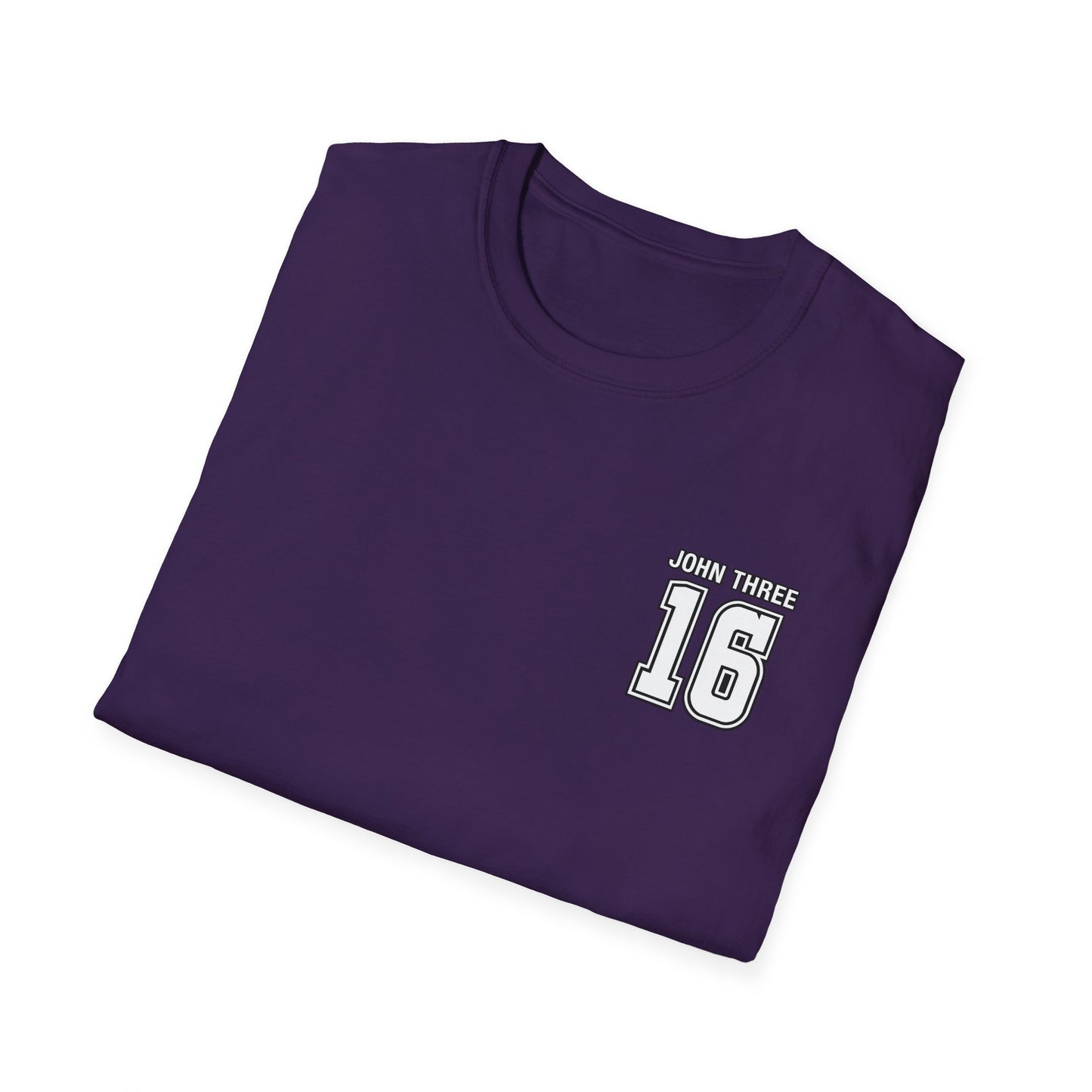 John Three 16 Chest and Back Jersey Print with Scripture Tee