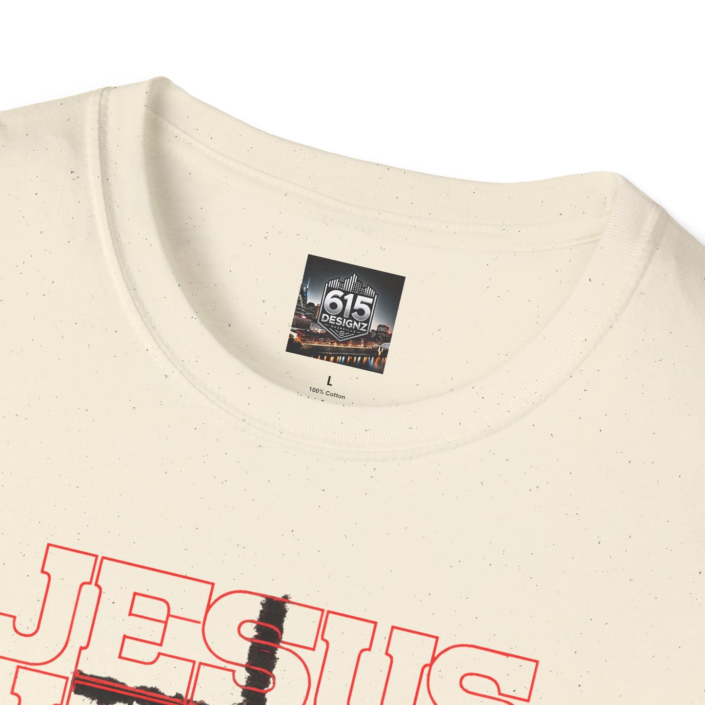Jesus Cross Red Text Black Cross Graphic T-Shirt — Religious Faith Tee