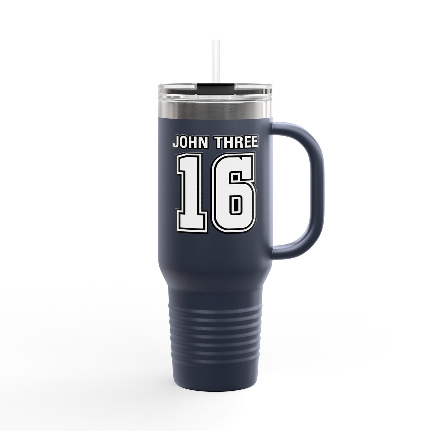 John Three 16 40oz Insulated Travel Mug — Stainless Steel Tumbler, Leak‑Resistant Cold & Hot Cup for Travel