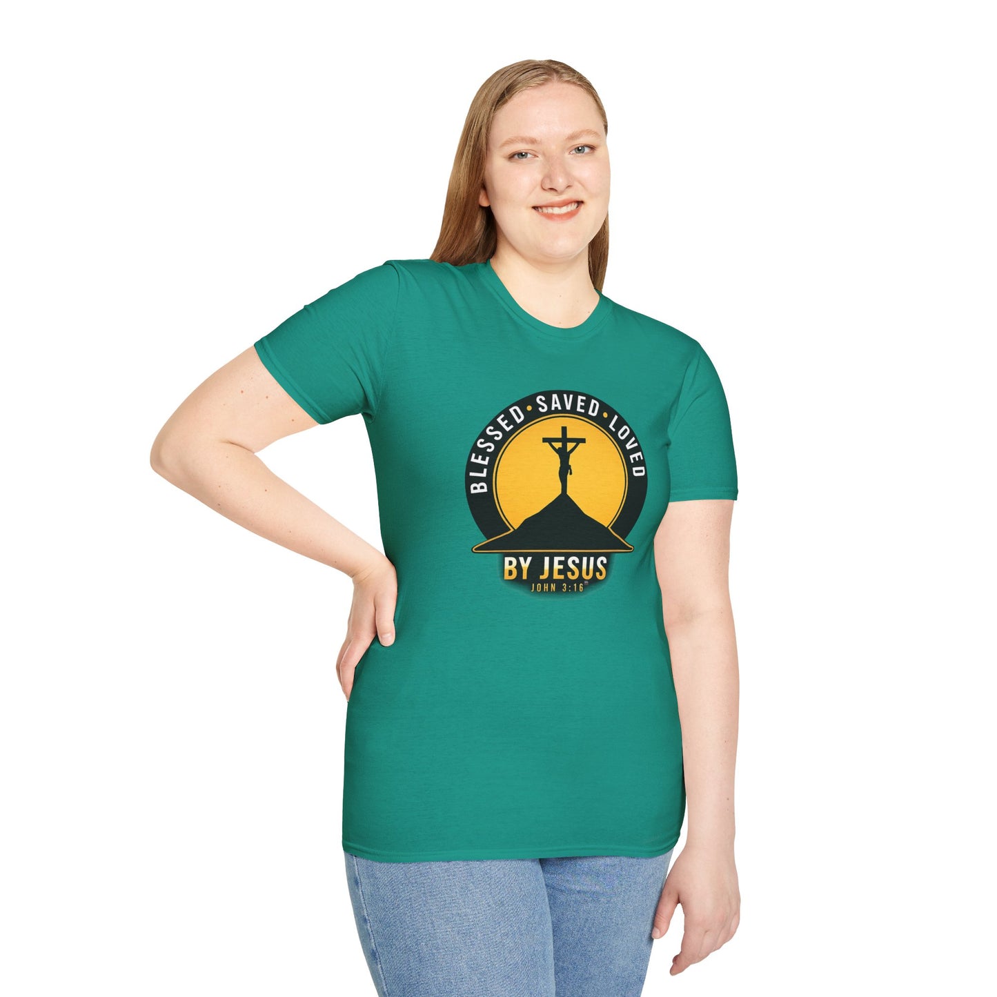 Blessed • Saved • Loved by Jesus T-Shirt — Christian Faith Tee