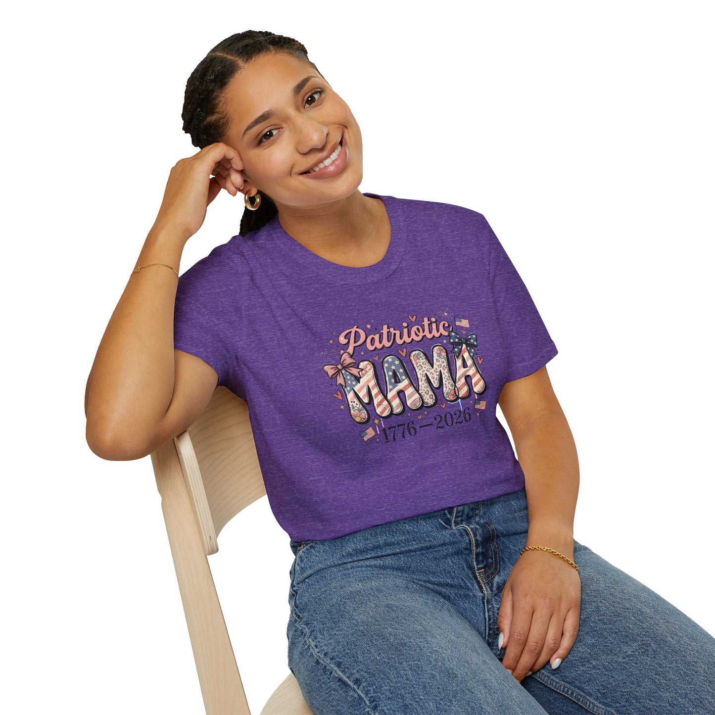 #250 Patriotic Mama 1776–2026 American Flag T-Shirt