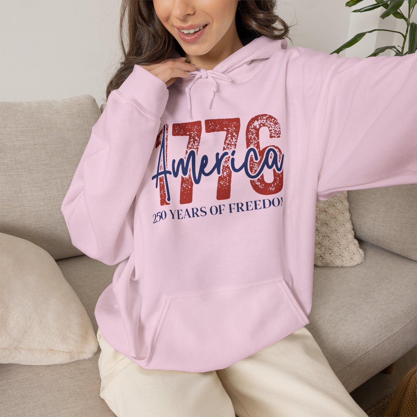 #250 1776 America: 250 Years of Freedom' Patriotic Independence Day Hoodie