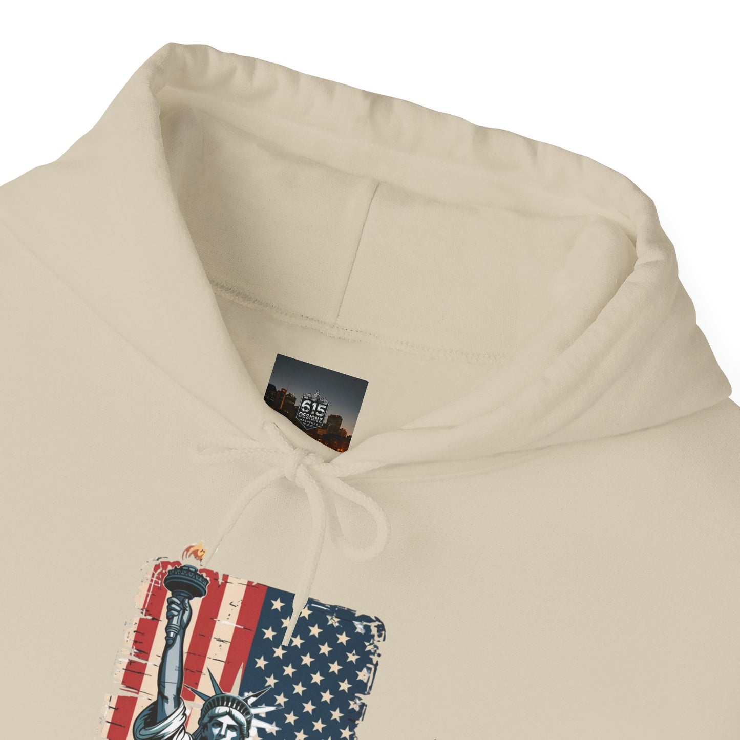 #250 Statue of Liberty American Flag 'America' Patriotic Independence Day Hoodie