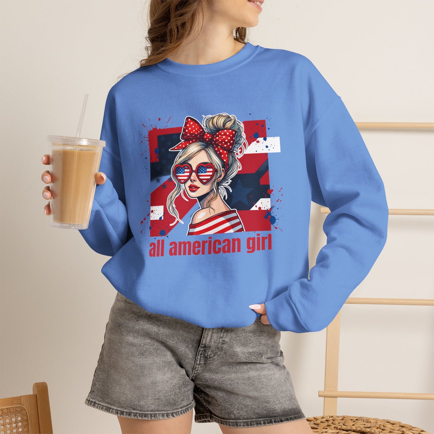 #250 All American Girl Patriotic Sweatshirt