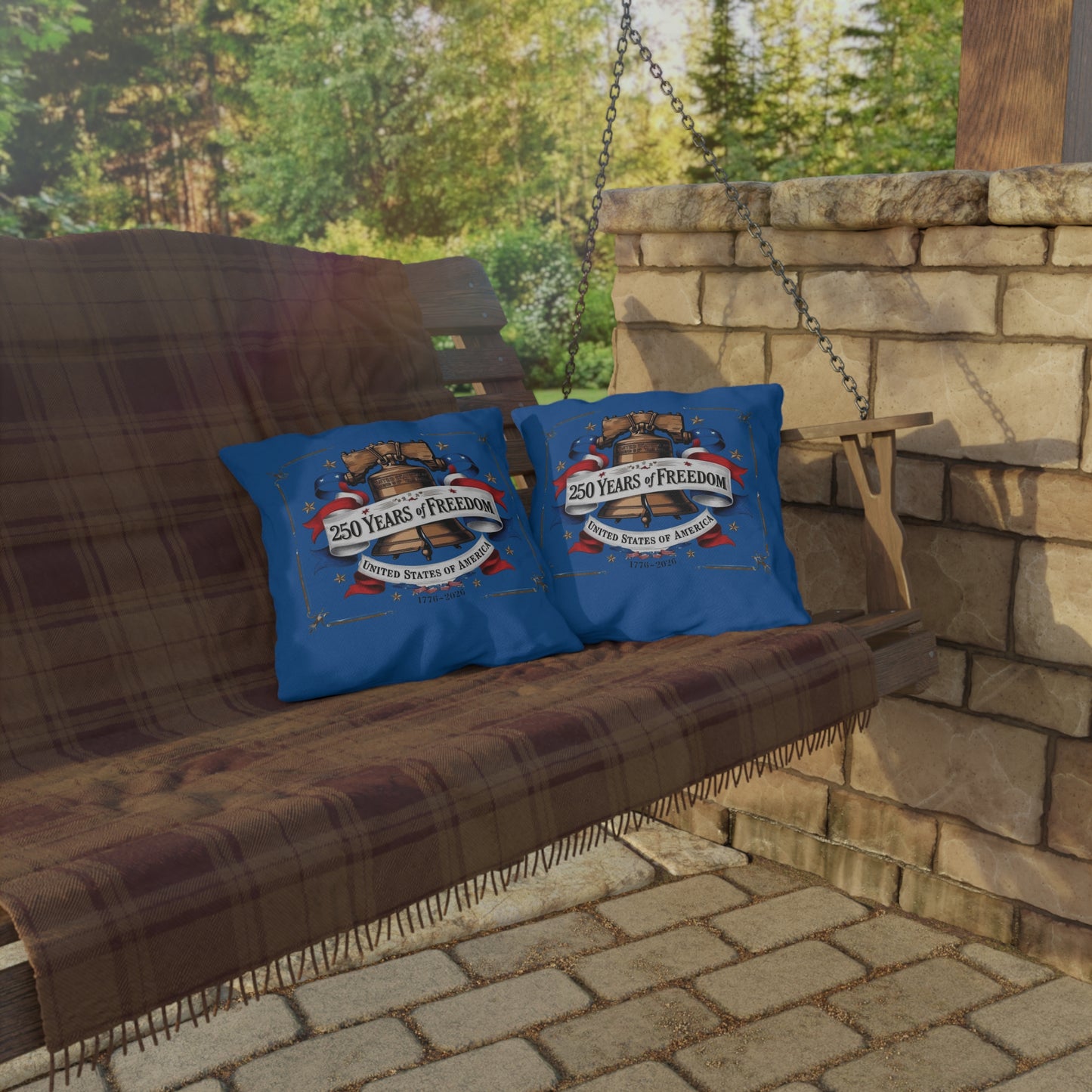 #250 250 Years of Freedom Liberty Bell Outdoor Throw Pillow