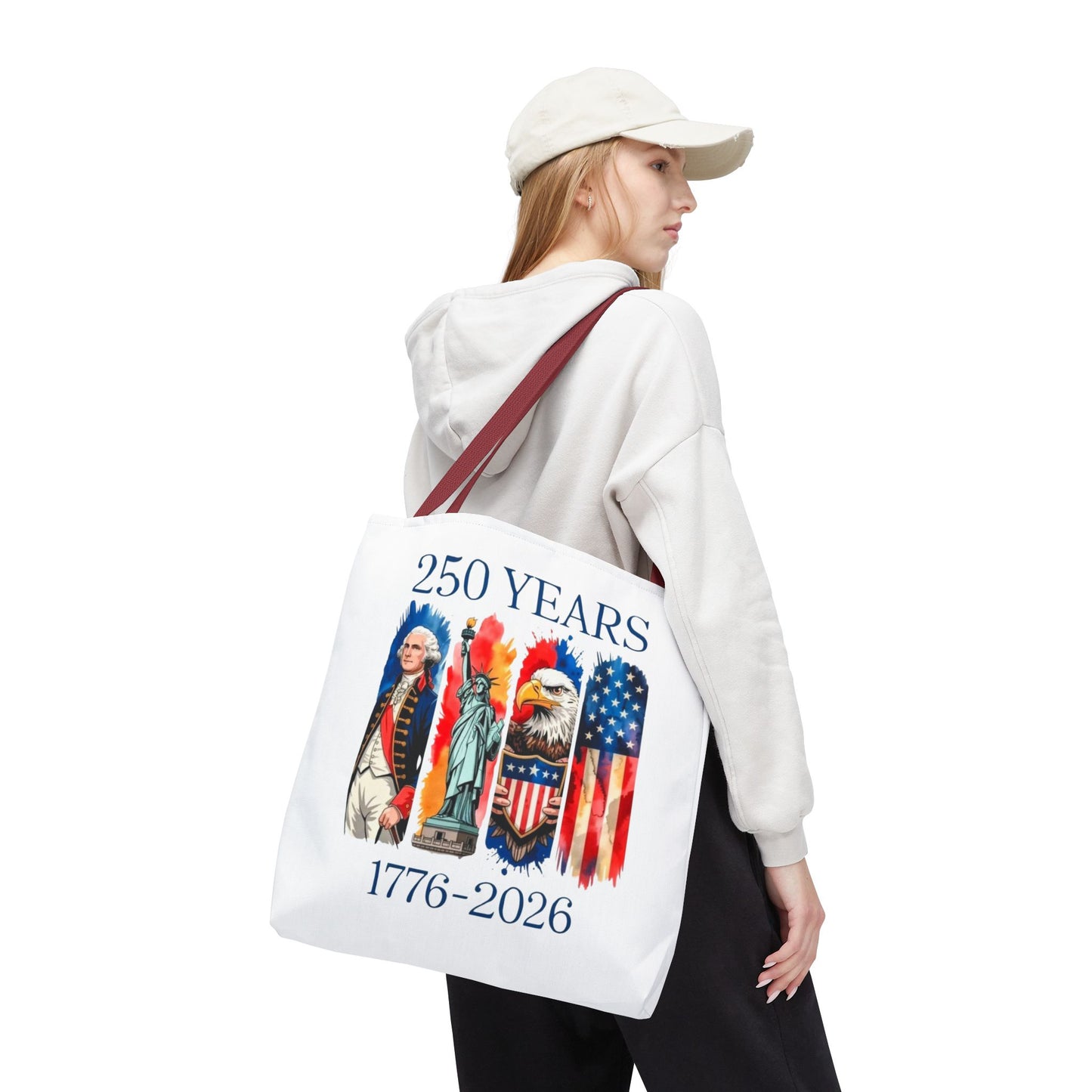 #250 250 Years American History Celebration 1776–2026 Patriotic Tote Bag