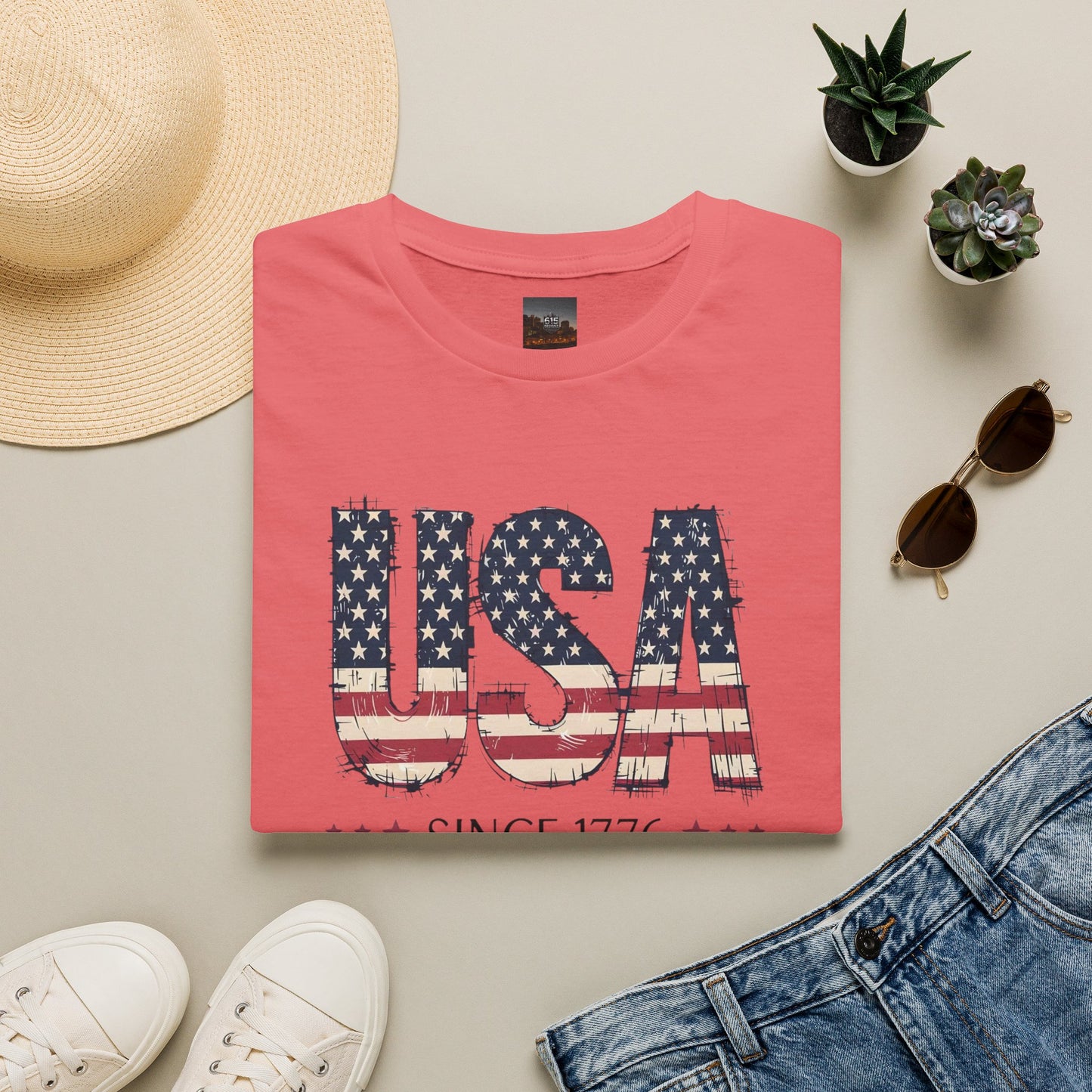 #250 USA Flag "USA Since 1776" Patriotic T-Shirt