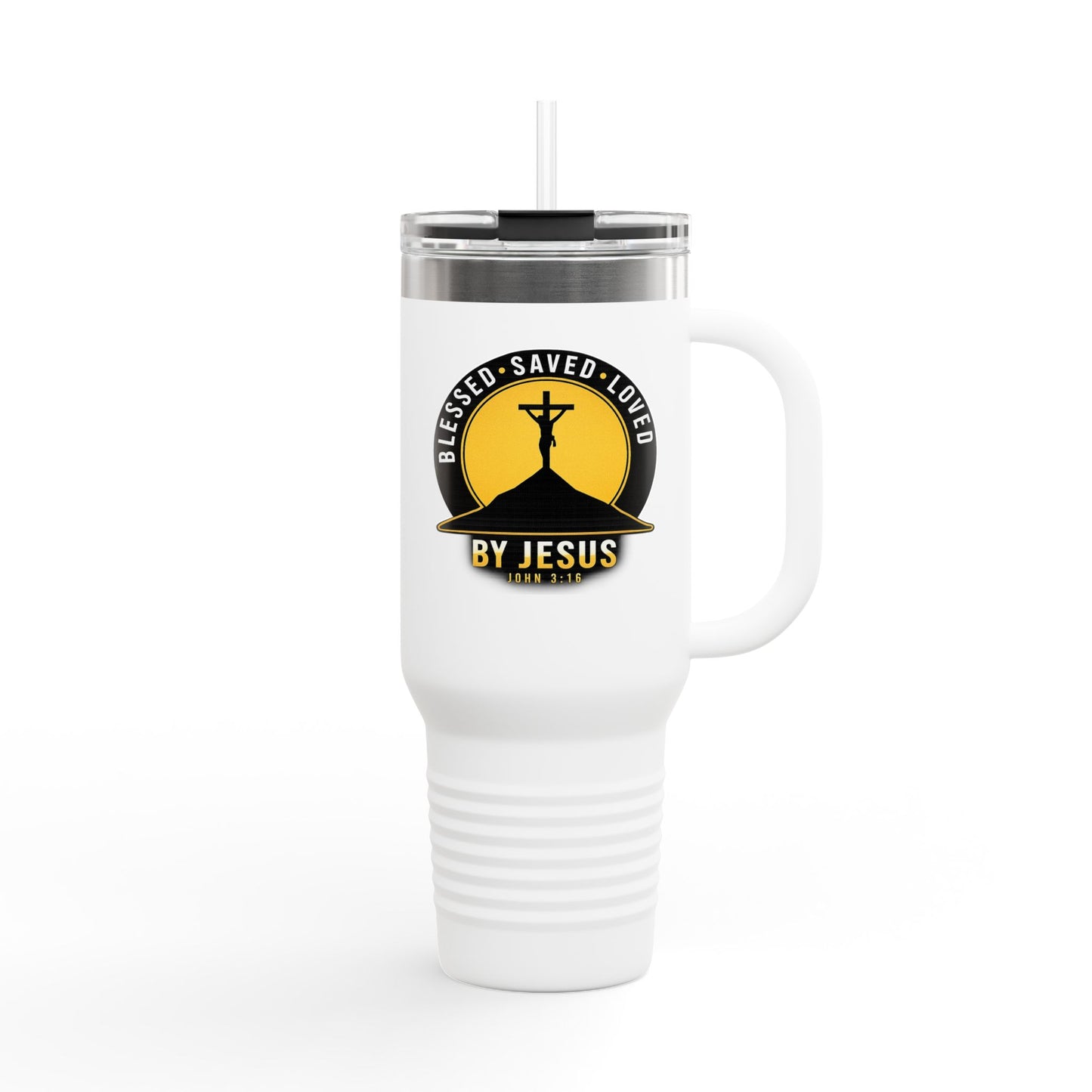 Blessed • Saved • Loved by Jesus Christian 40oz Insulated Travel Mug
