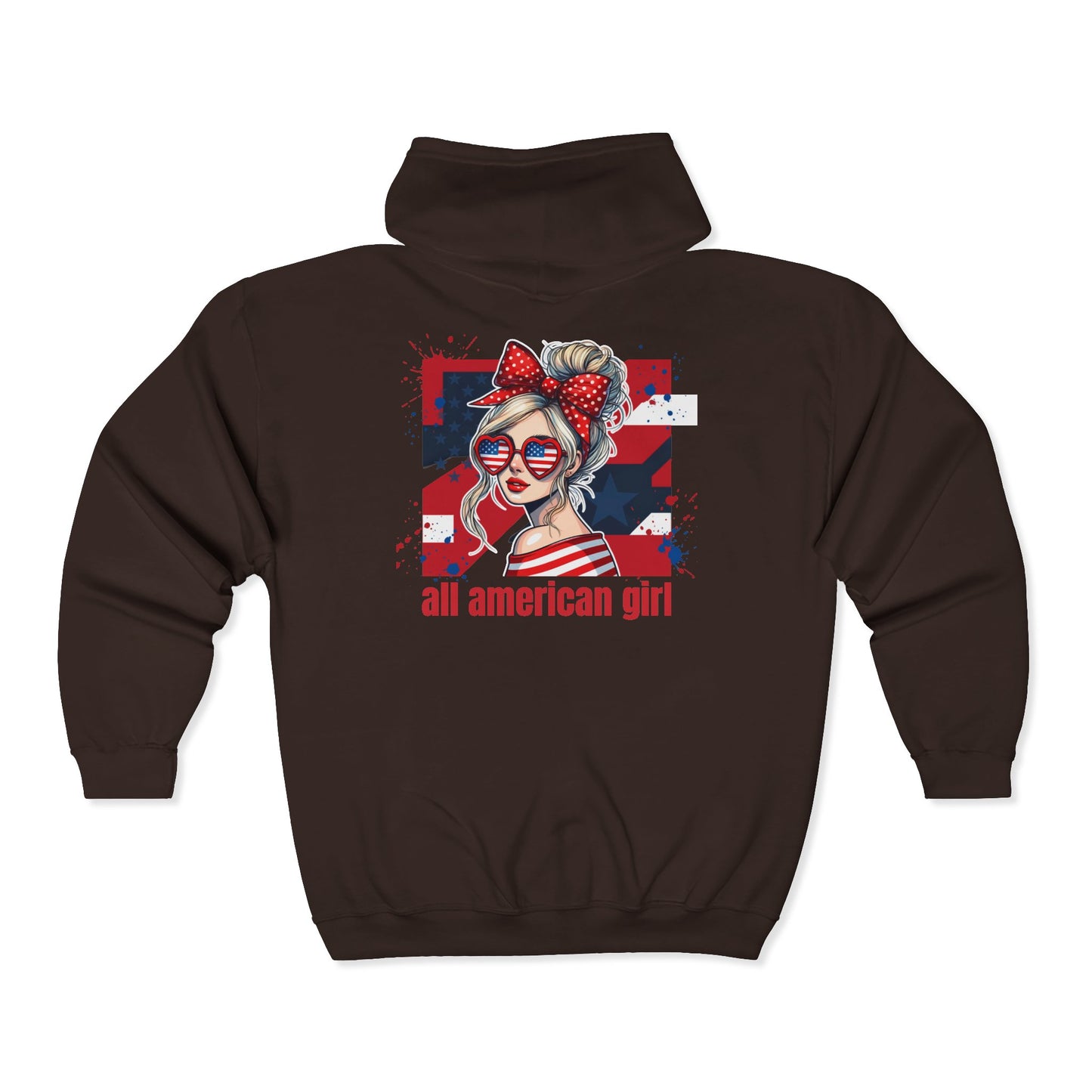 #250 All American Girl Patriotic Zip Hoodie