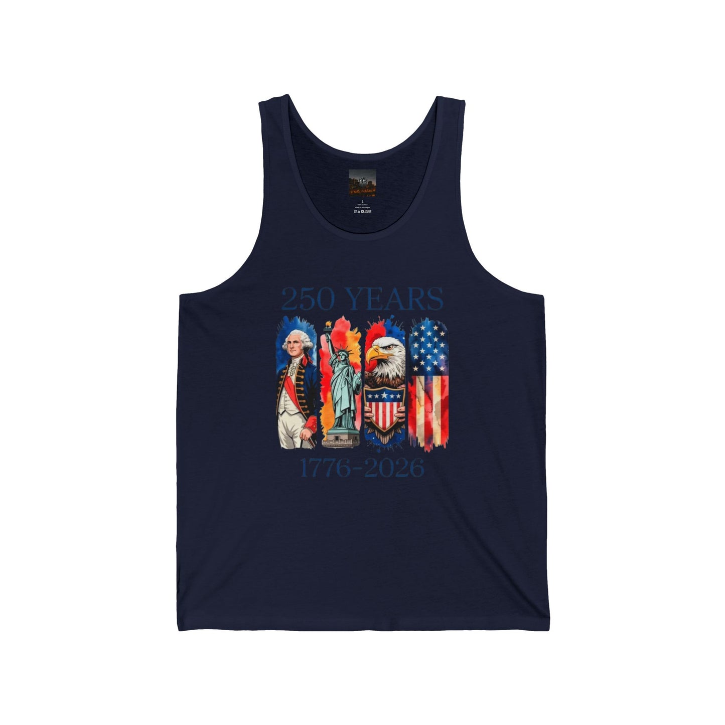 #250 250 Years American History Celebration 1776–2026 Patriotic Jersey Tank Top