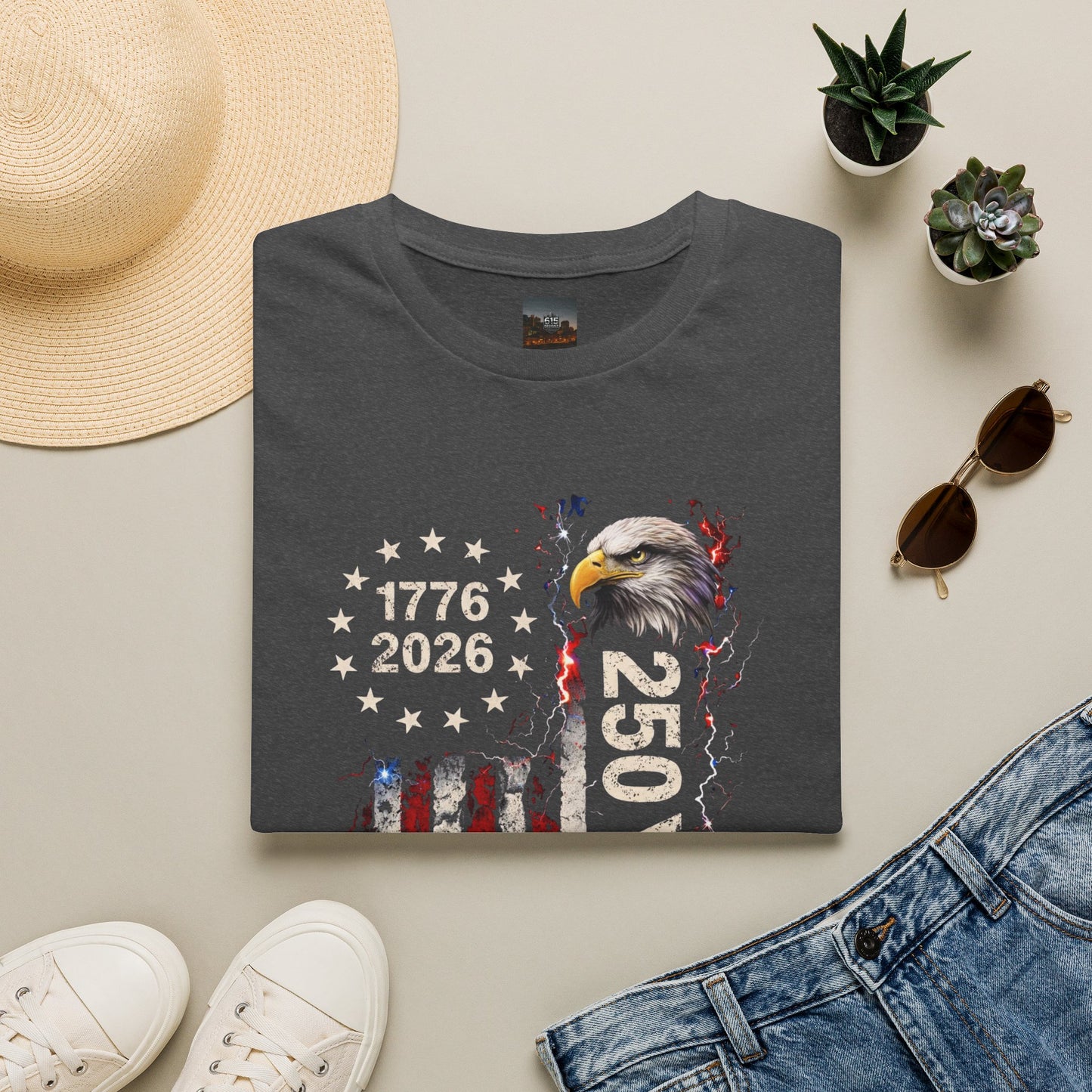 #250 1776-2026 250 Years USA Bicentennial Eagle T-Shirt