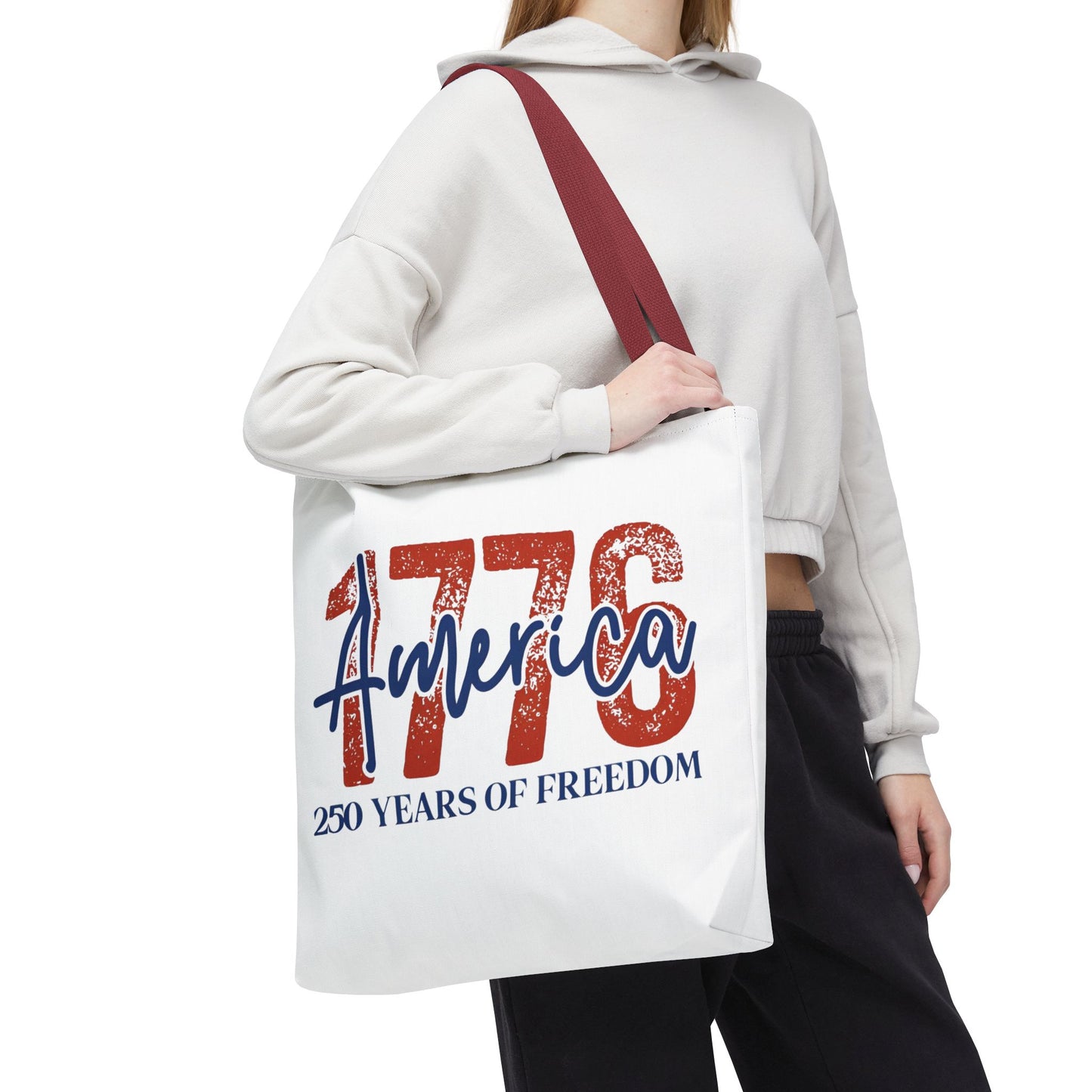 #250 1776 America: 250 Years of Freedom' Patriotic Independence Day Tote Bag
