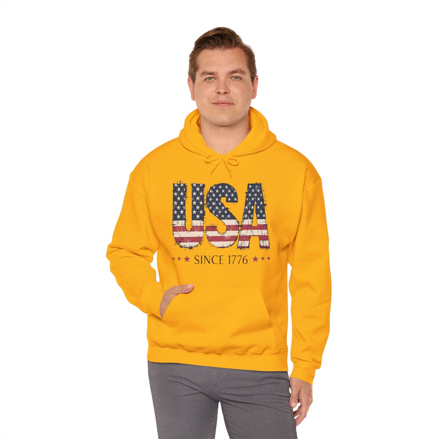 #250 USA Flag "USA Since 1776" Patriotic Hoodie