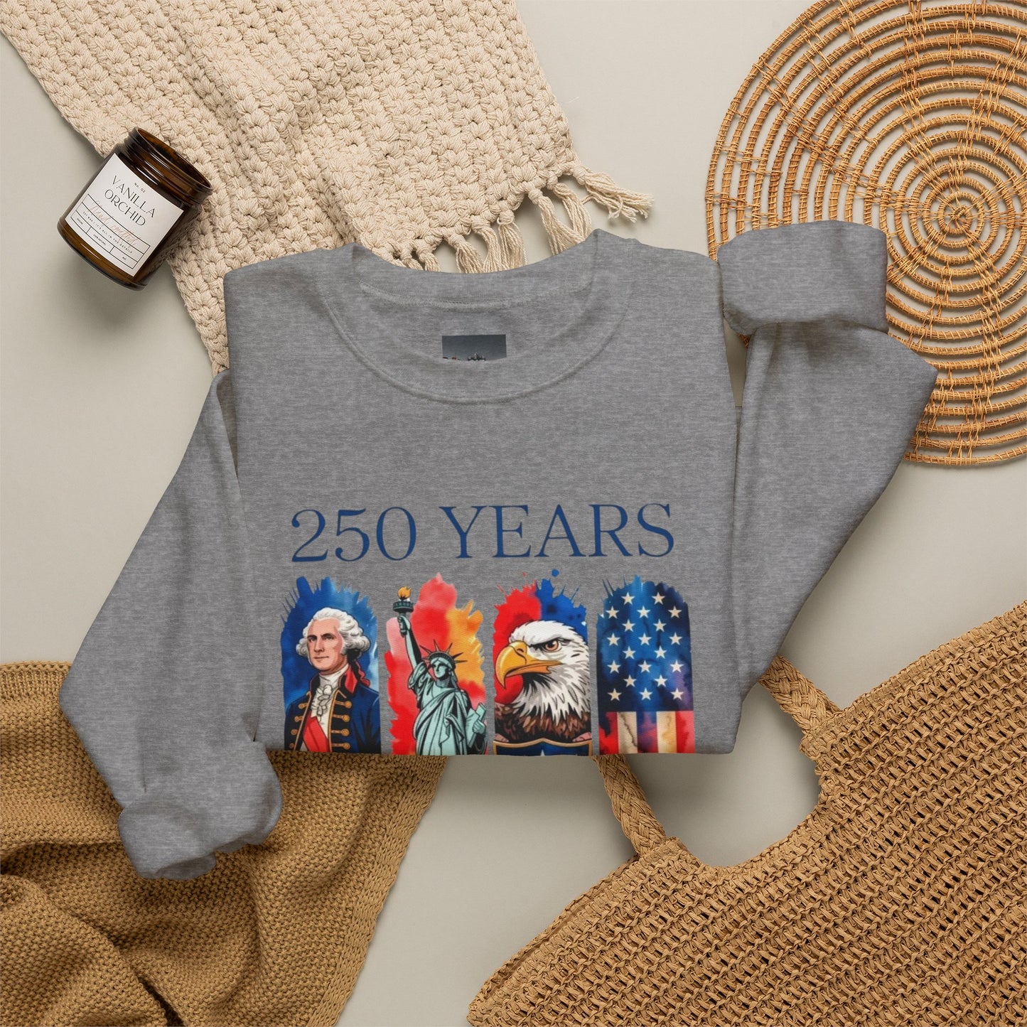 #250 250 Years American History Celebration 1776–2026 Patriotic Crewneck Sweatshirt