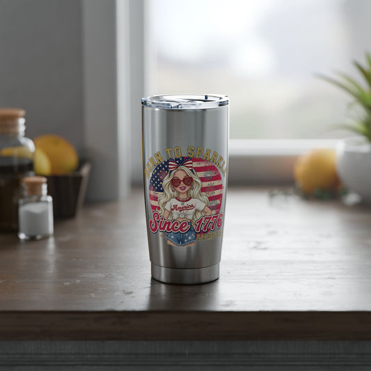 #250 "Born to Sparkle Since 1776" Patriotic 20oz Stainless Travel Tumbler 'Vagabond'