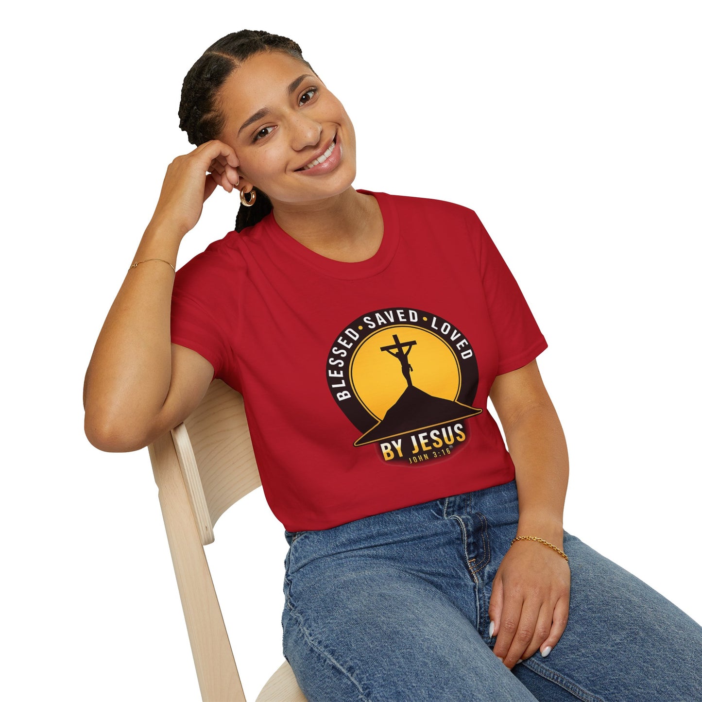 Blessed • Saved • Loved by Jesus T-Shirt — Christian Faith Tee