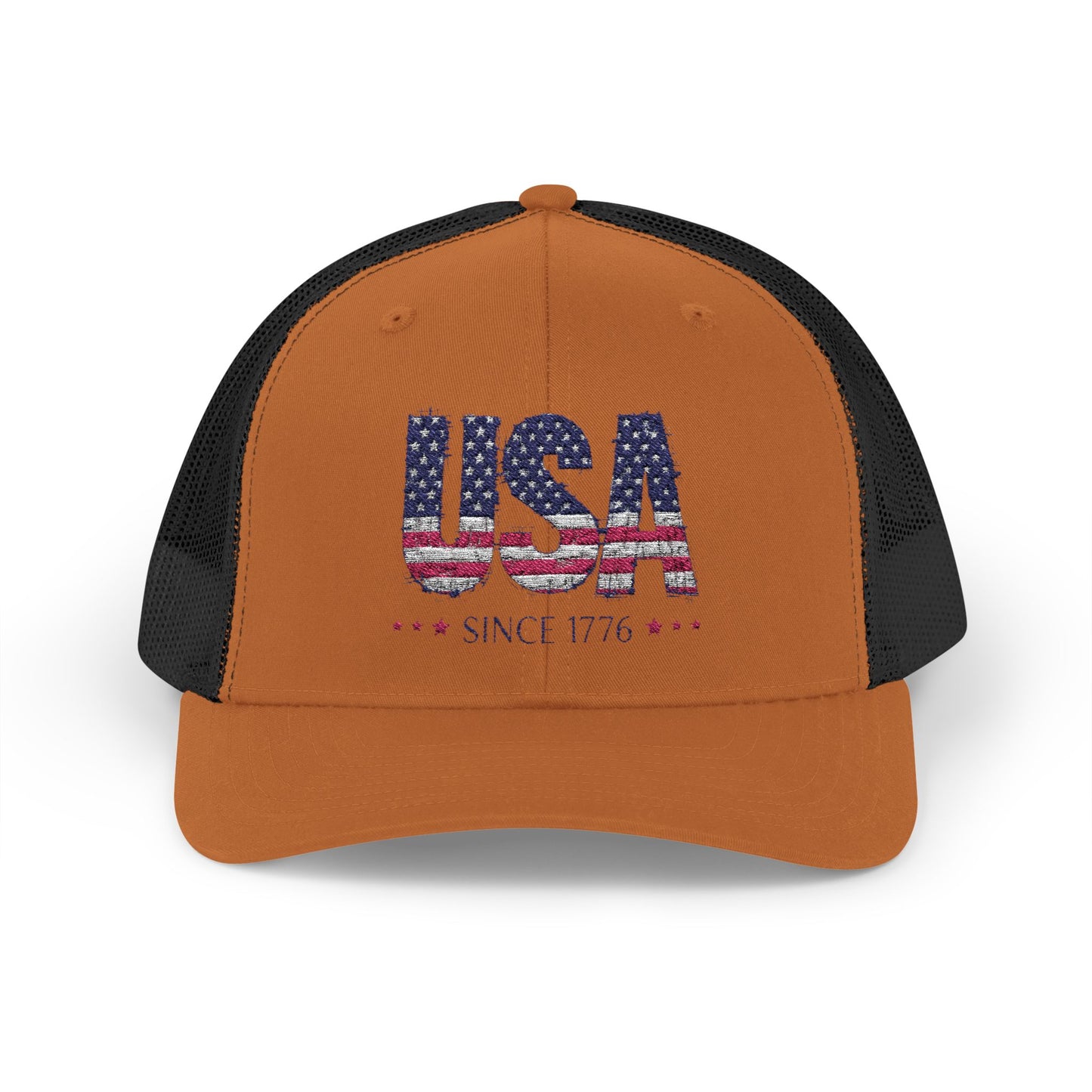 #250 USA Flag "USA Since 1776" Patriotic Snapback Trucker Cap