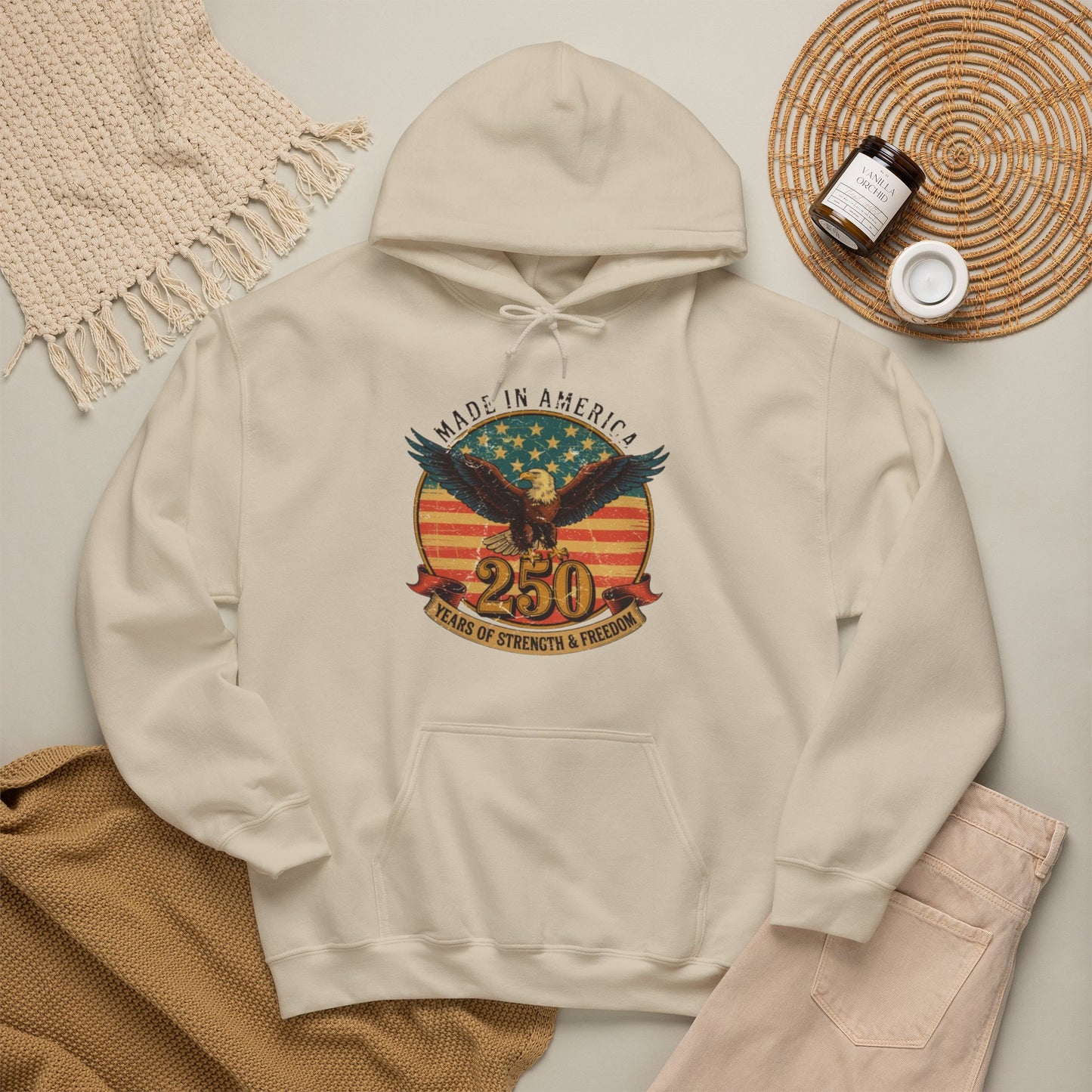 #250 Made in America Eagle 250th Anniversary Patriotic Hoodie