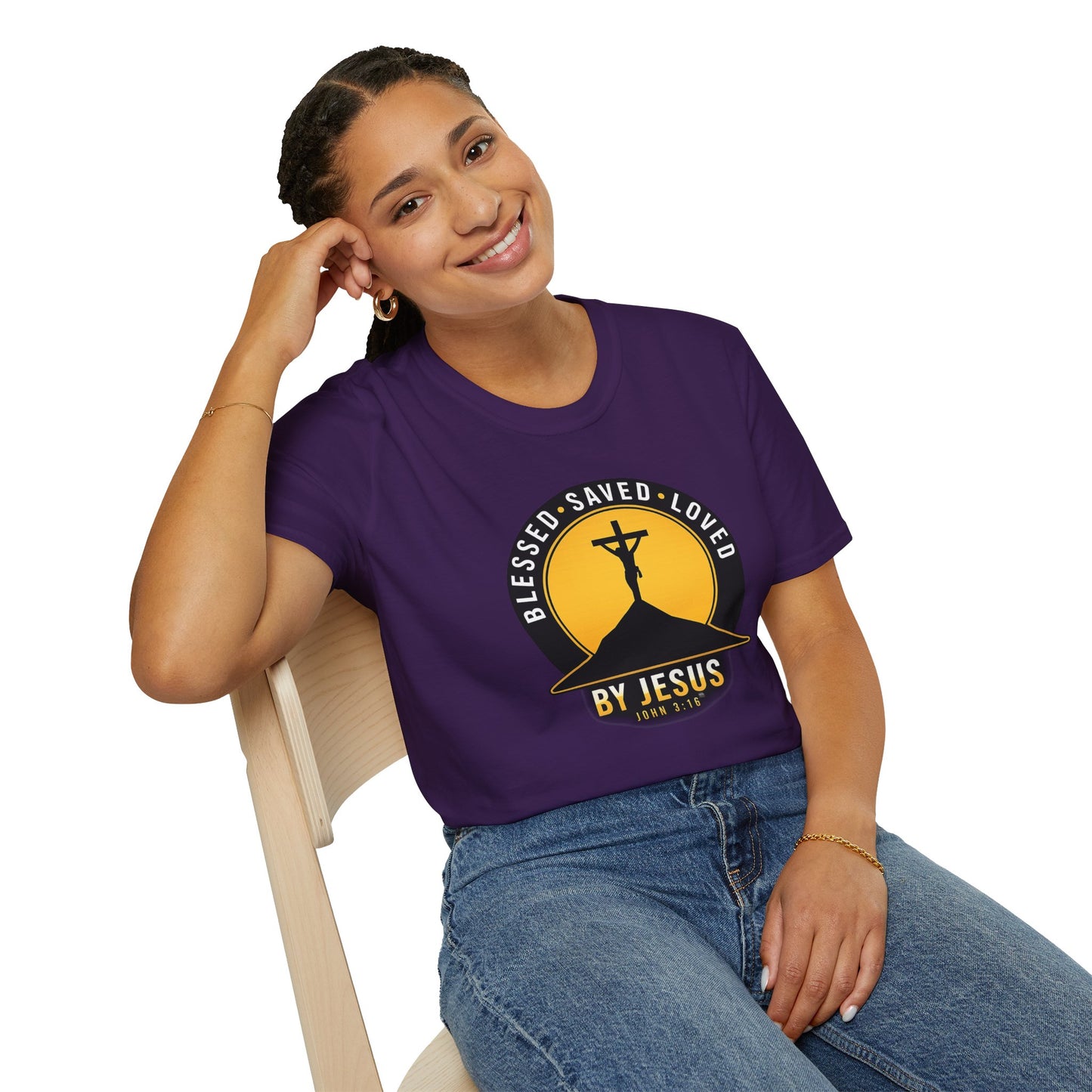 Blessed • Saved • Loved by Jesus T-Shirt — Christian Faith Tee