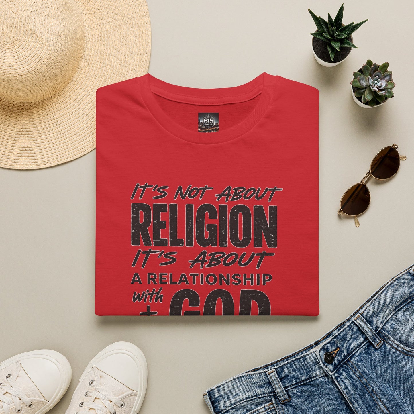It's Not About Religion, It's About a Relationship with God - Christian Message T-Shirt